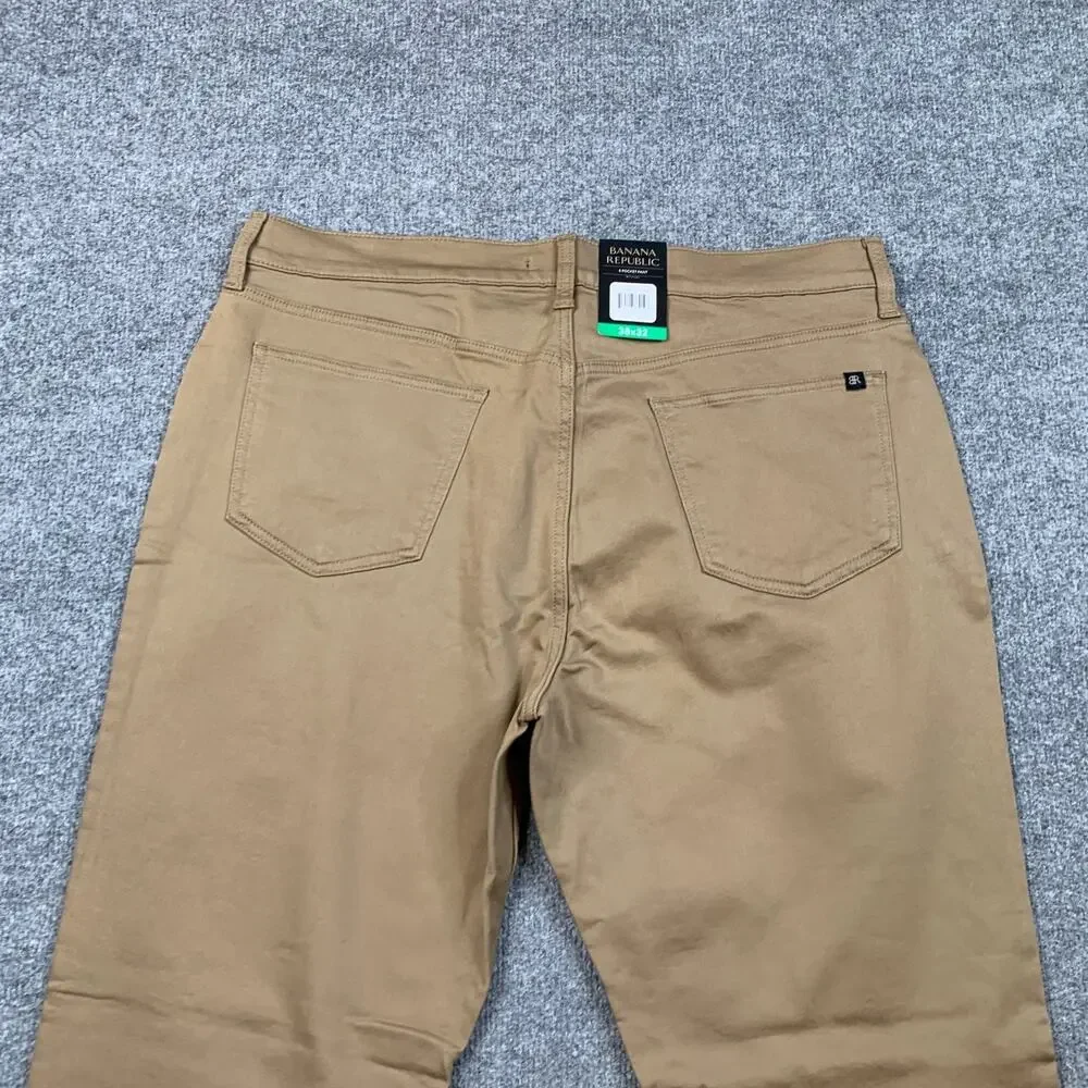 Banana Republic Pants Mens 38 Tan 5 Pocket Cotton Stretch Flat Front Casual
